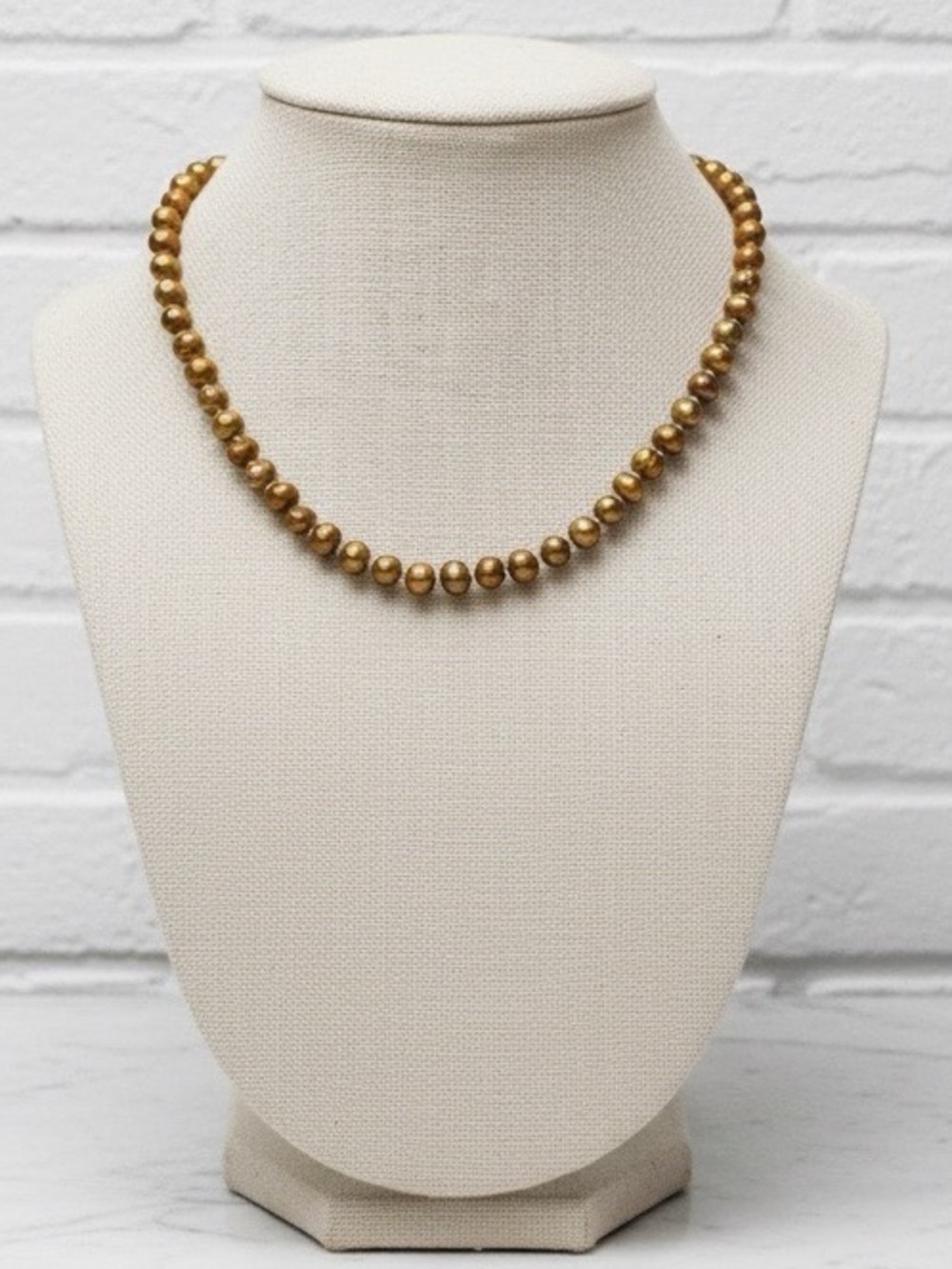Golden Fresh Water Pearl Necklace - Picture 2 of 4